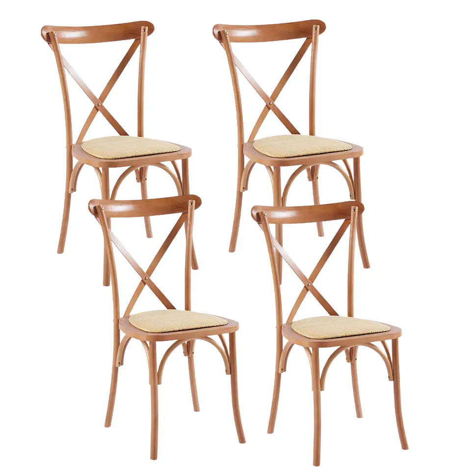 Packs 4 Silla Crossback de Madera Rattan- comedor terraza living eventos 15