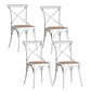 Packs 4 Silla Crossback de Madera Rattan- comedor terraza living eventos - Miniatura 10