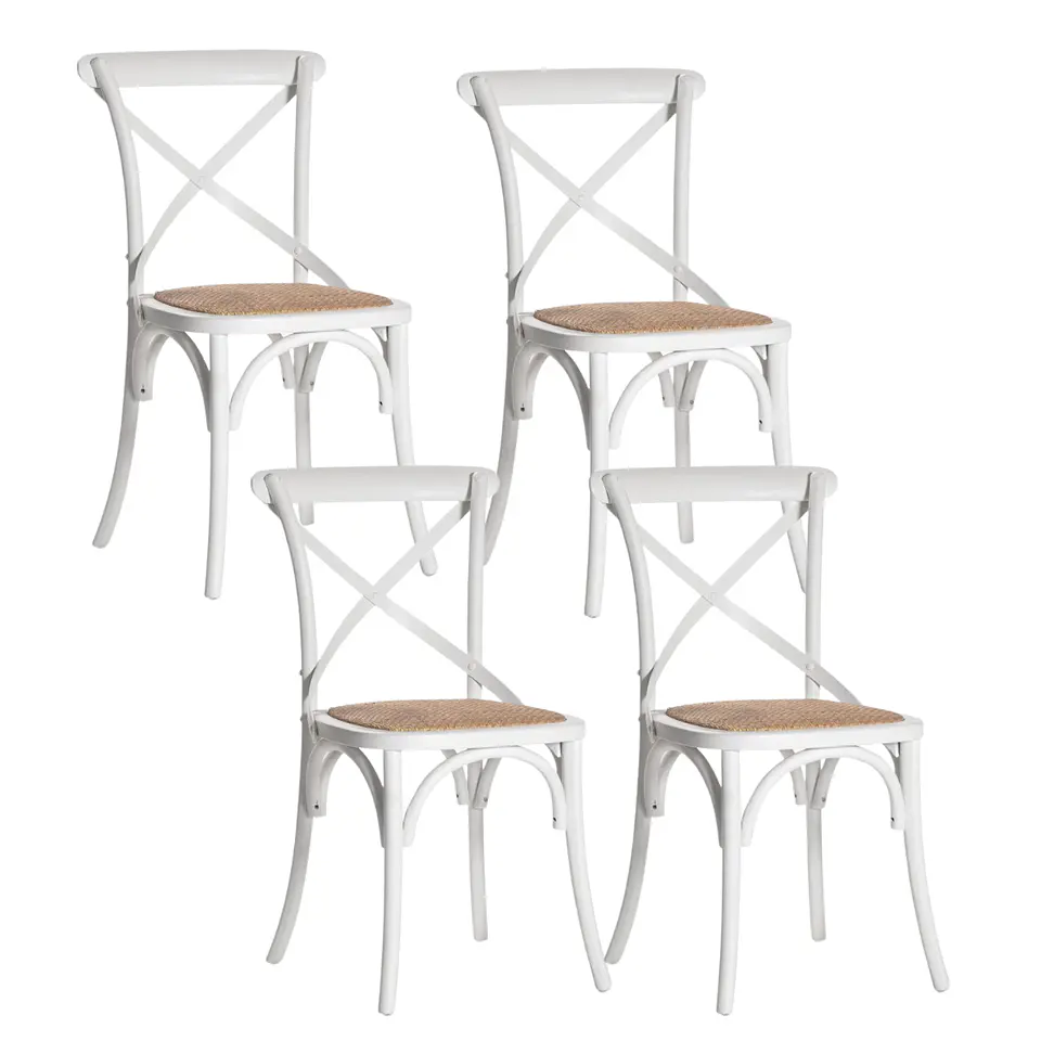 Packs 4 Silla Crossback de Madera Rattan- comedor terraza living eventos 10