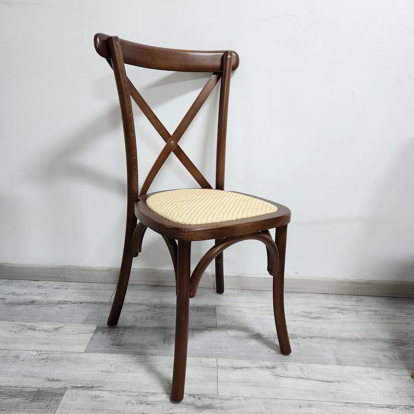 Comedor Rectangular Vidrio 4 Sillas Crossback – Mesa 120cm 6