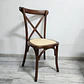 Comedor Redondo Mesa Tulip Wood Melamina + 4 Sillas Crossback Madera Ratán  - Miniatura 6