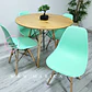 Mesa Redonda Melamina +4 Sillas Eames – Comedor 120cm - Miniatura 4