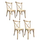 Packs 4 Silla Crossback de Madera Rattan- comedor terraza living eventos - Miniatura 11