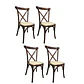Packs 4 Silla Crossback de Madera Rattan- comedor terraza living eventos - Miniatura 8