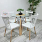 Comedor Redondo Vidrio 4 Sillas Windsor – Mesa 80cm - Miniatura 1