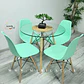 Comedor Redondo Vidrio 4 Sillas Eames – Mesa 80cm - Miniatura 1
