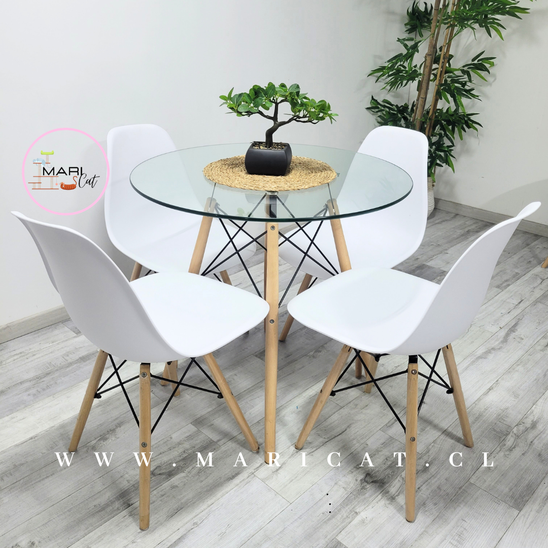 Mesa Eames Vidrio Sillas Eames