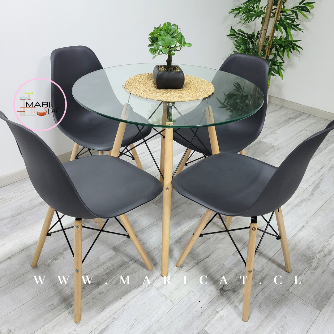 Mesa Eames Vidrio Sillas Eames
