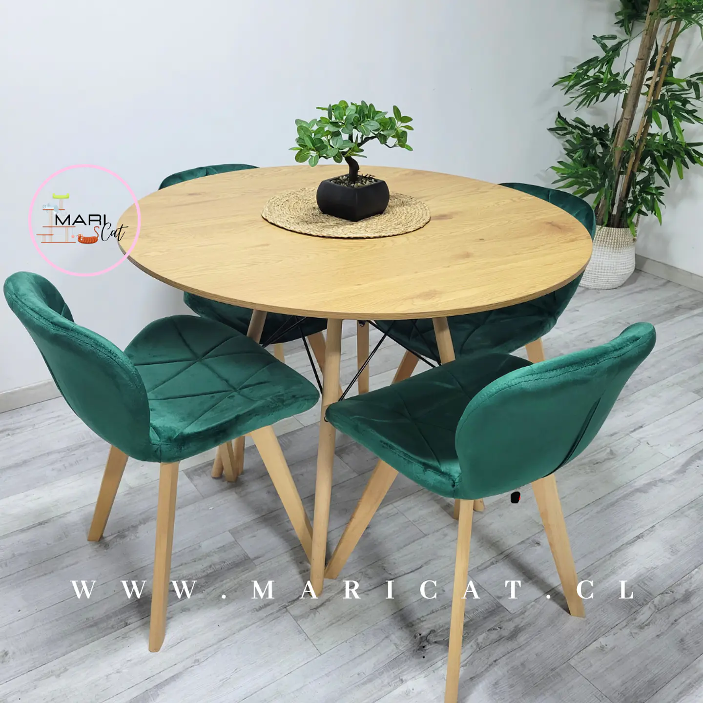 Mesa Eames Wood Redonda Melamina +4 Sillas Mariposa – Comedor  3