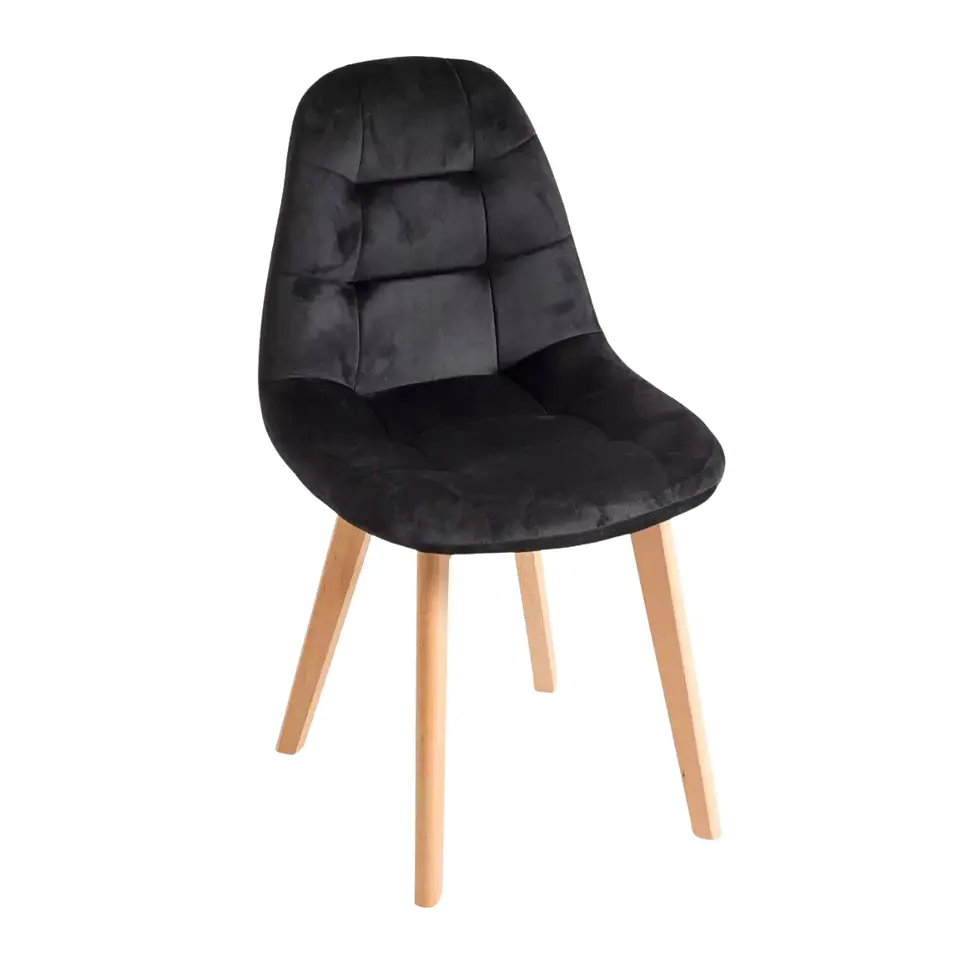 Silla Capitoné Felpa Wood Natural – Living y Recepción 3