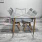 Comedor Rectangular Vidrio 4 Sillas Tulip Nordic – Mesa 160x80cm - Miniatura 1