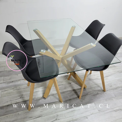 Mesa Warwick Rectangular con Sillas Tulip