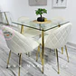 Mesa Cuadrada Francia Gold + Silla Velvet Gold - Miniatura 3