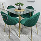 Mesa Cuadrada Francia Gold + Silla Velvet Gold - Miniatura 4