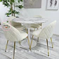Comedor Redondo Mesa Tulip White Melamina 100 cm + 4 Sillas Velvet Blanco Hueso– Mesa 100cm + Silla Velvet  - Miniatura 3