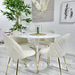 Comedor Redondo Mesa Tulip White Melamina 100 cm + 4 Sillas Velvet Blanco Hueso– Mesa 100cm + Silla Velvet  - Miniatura 1