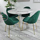 Mesa Tulip White Redonda Melamina +4 Sillas Velvet Verde Botella - Comedor 100cm - Miniatura 1