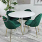 Mesa Tulip White Redonda Melamina +4 Sillas Velvet Verde Botella - Comedor 100cm - Miniatura 2