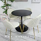 Mesa Tulip Black Redonda Melamina +4 Sillas Velvet Gold Blanco Hueso - Comedor 100cm  - Miniatura 3