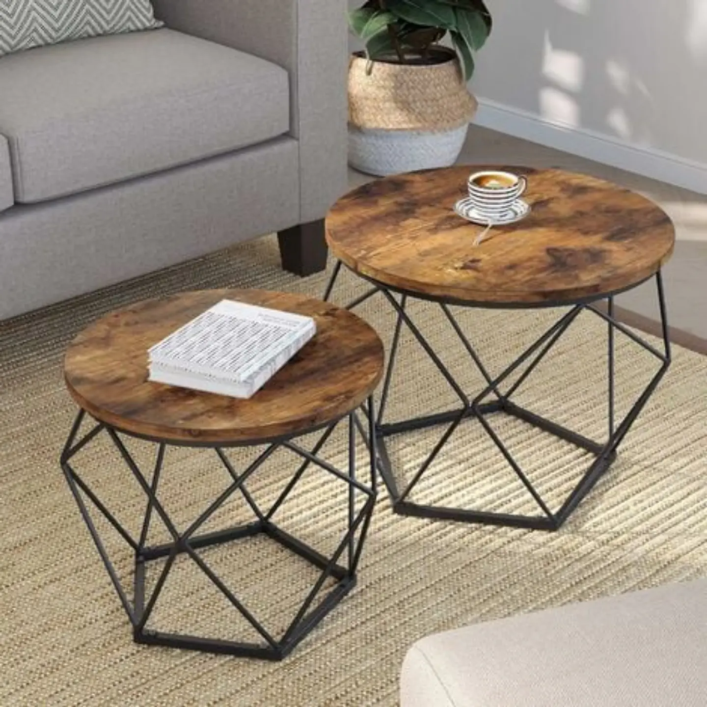 Mesa Centro Duo Araña MDF Metal 1