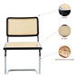 Pack de 2 Sillas Breuer de Madera y Ratán con Patas de Acero Plateado-living comedor  - Miniatura 4