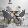 Mesa redonda vidrio Madrid Warwick + Silla Kana Lino