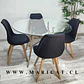 Mesa Eames Vidrio + Silla Tulip Lino - Miniatura 2
