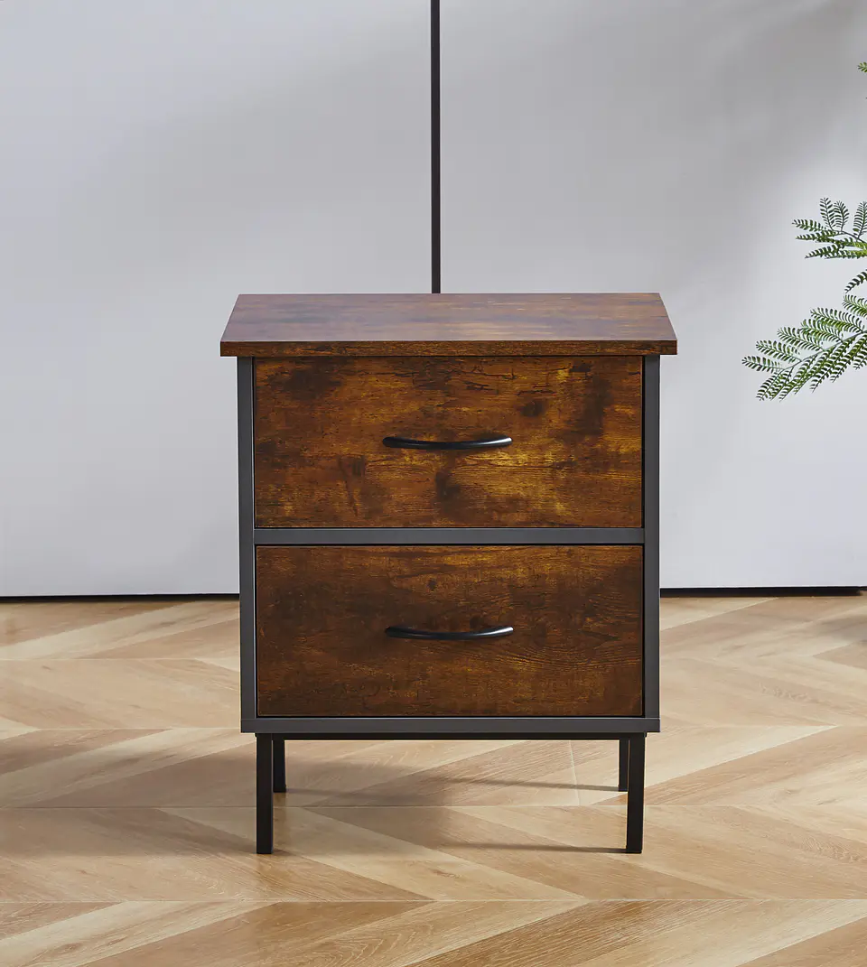 Velador Rustic Metal 2 Cajones 4