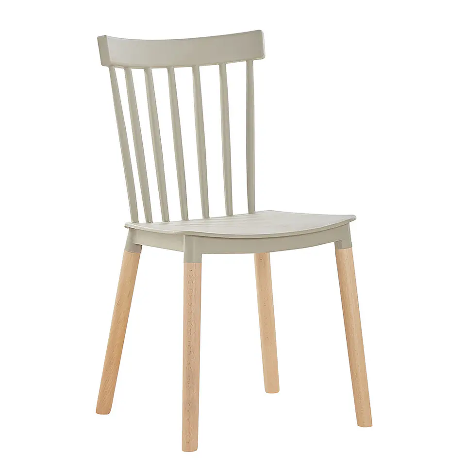 Silla Windsor de Polipropileno y Patas de Madera 3