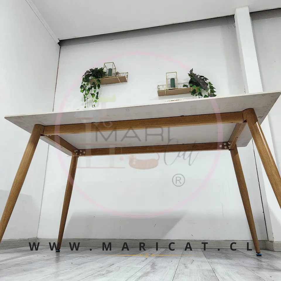 Mesa Rectangular Marmol cuarzo Calacatta de comedor 3