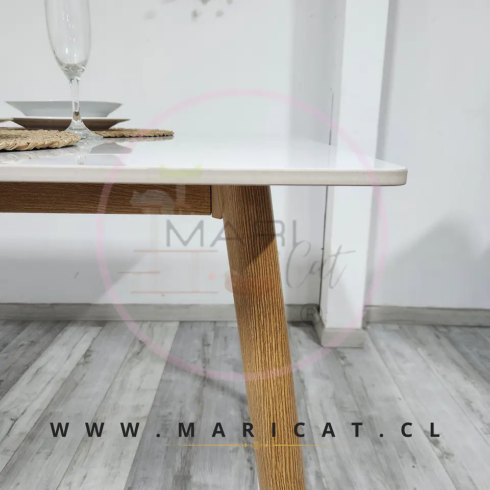 Mesa Rectangular Marmol cuarzo Calacatta de comedor 2