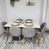 Comedor Mármol + Sillas Kana Lino – Elegancia y Confort para tu Hogar