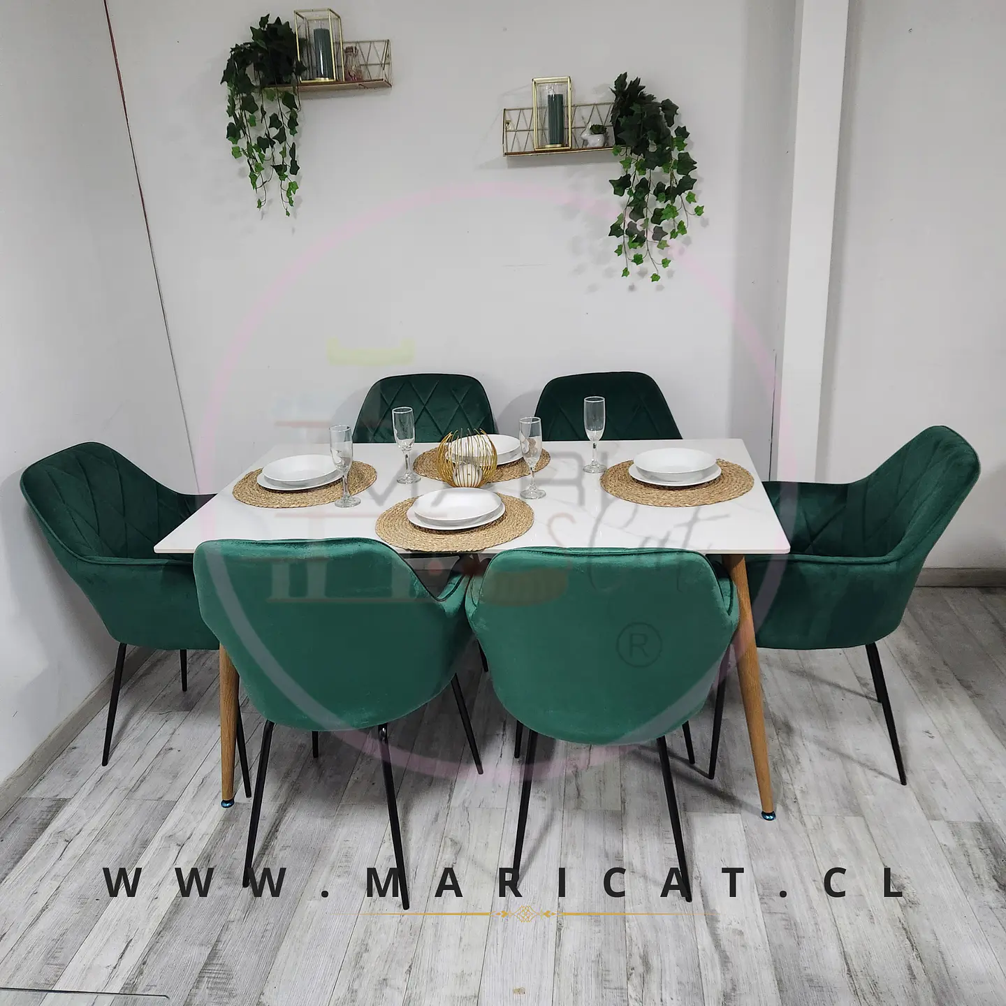 Comedor Rectangular Mármol 4 Sillas Eames – Mesa 100cm 6
