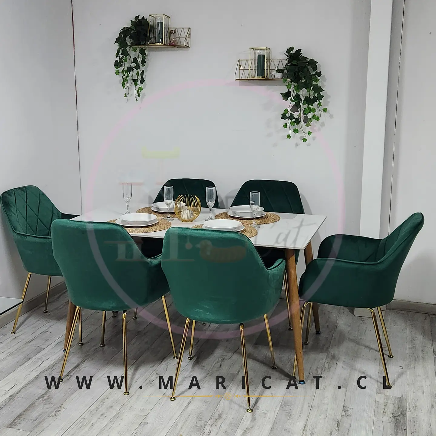 Comedor Rectangular Mármol 4 Sillas Eames – Mesa 100cm 4
