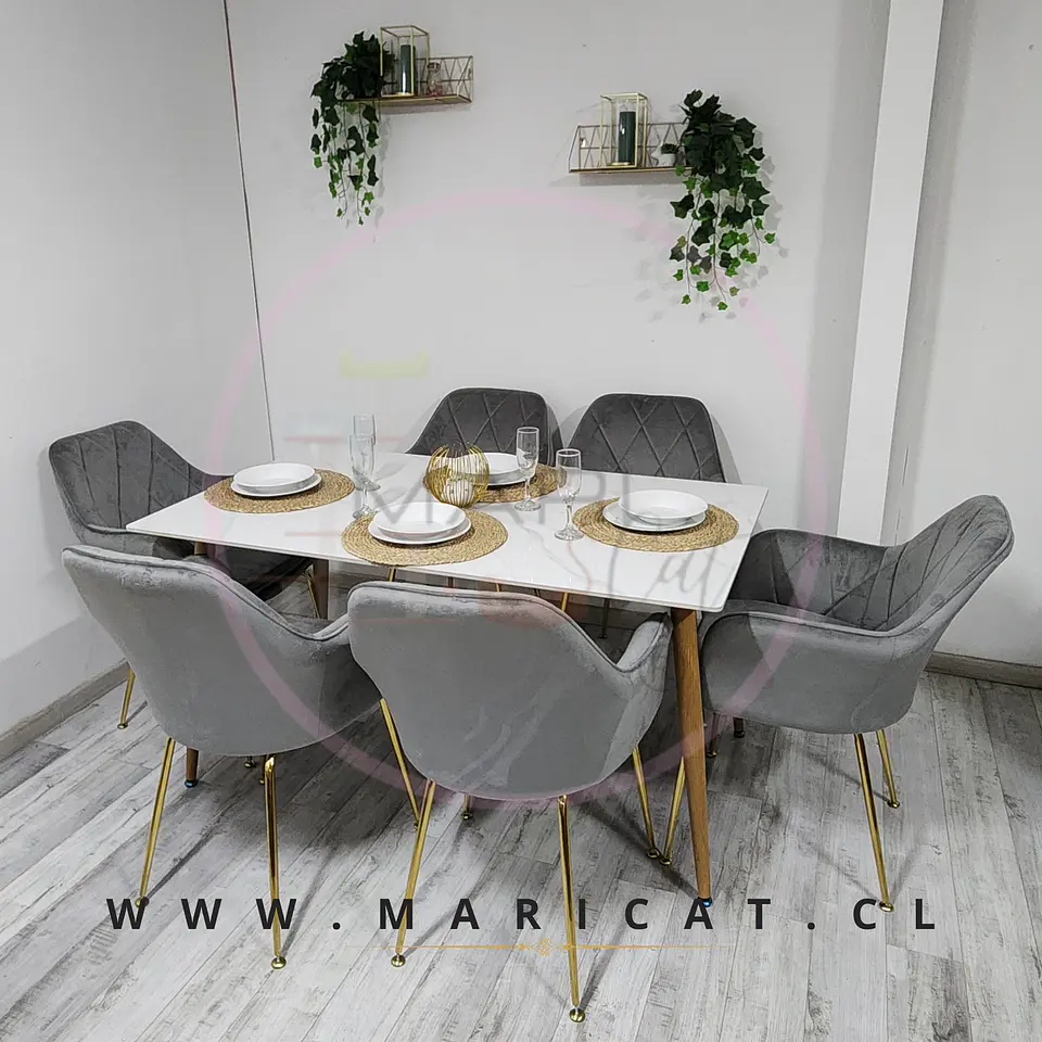 Comedor Rectangular Mármol 4 Sillas Eames – Mesa 100cm 8