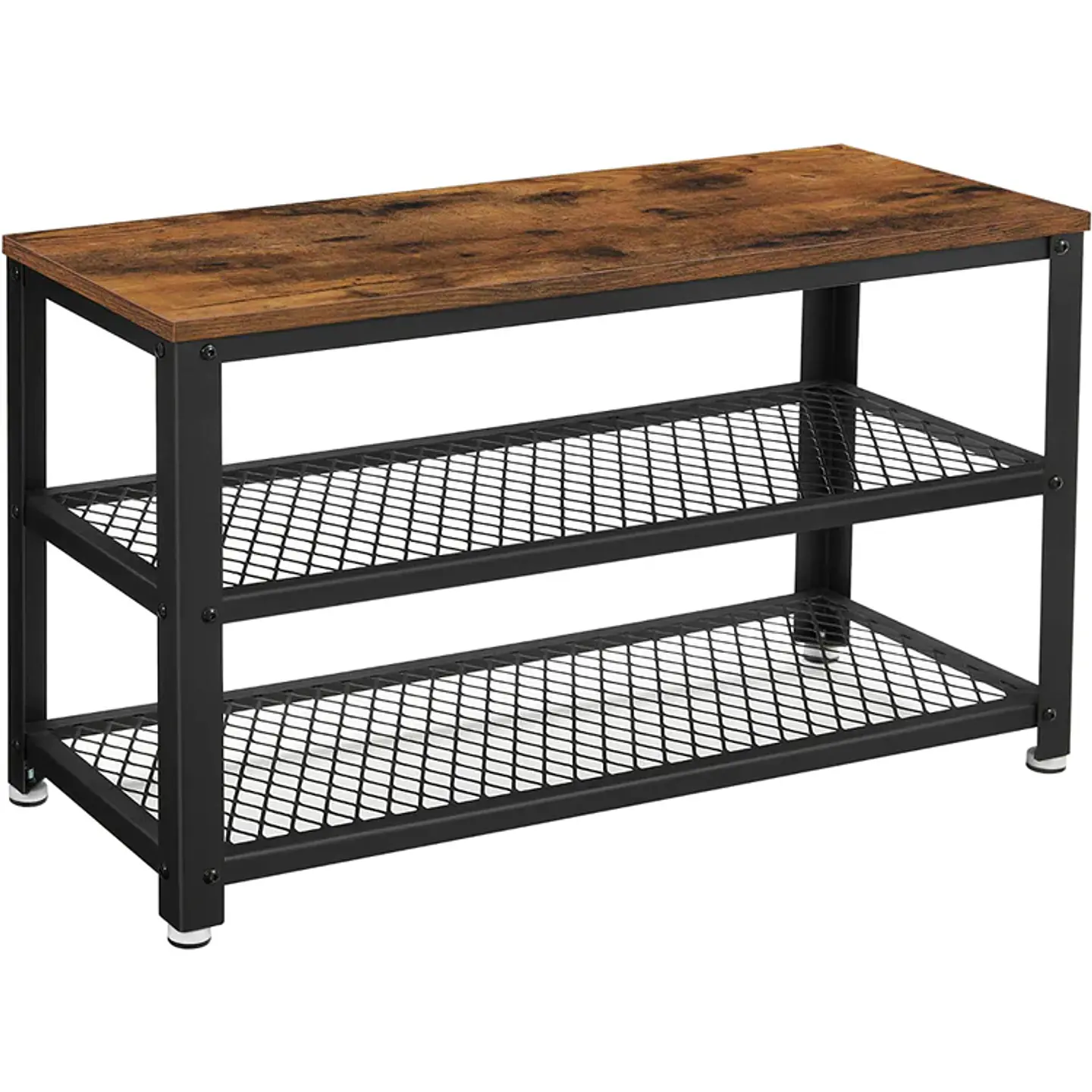 Zapatero Rustic Lynge de Estilo Industrial con Doble Nivel-Recibidor Dormitorio multiuso 1