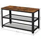 Zapatero Rustic Lynge de Estilo Industrial con Doble Nivel-Recibidor Dormitorio multiuso - Miniatura 4