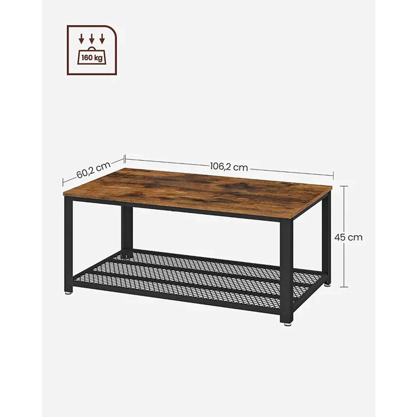 Mesa de Centro Rustic MDF rectangular  2