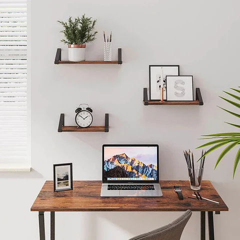 Pack 3 Repisas Flotantes MDF Metal Estilo Industrial