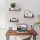 Pack 3 Repisas Flotantes MDF Metal Estilo Industrial - Miniatura 2