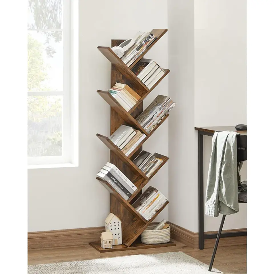 Árbol Librero para Living y Deco MDF Metal Estilo Industrial 1