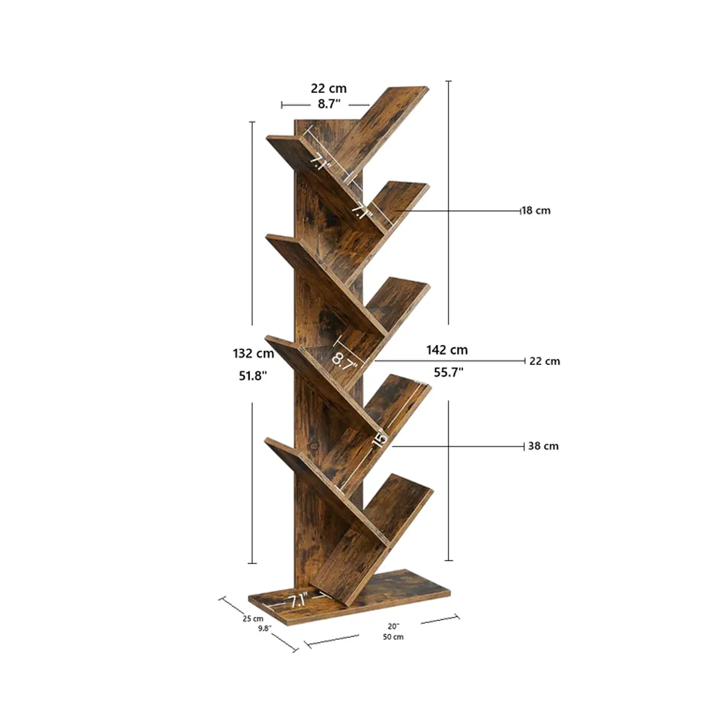 Árbol Librero para Living y Deco MDF Metal Estilo Industrial 2