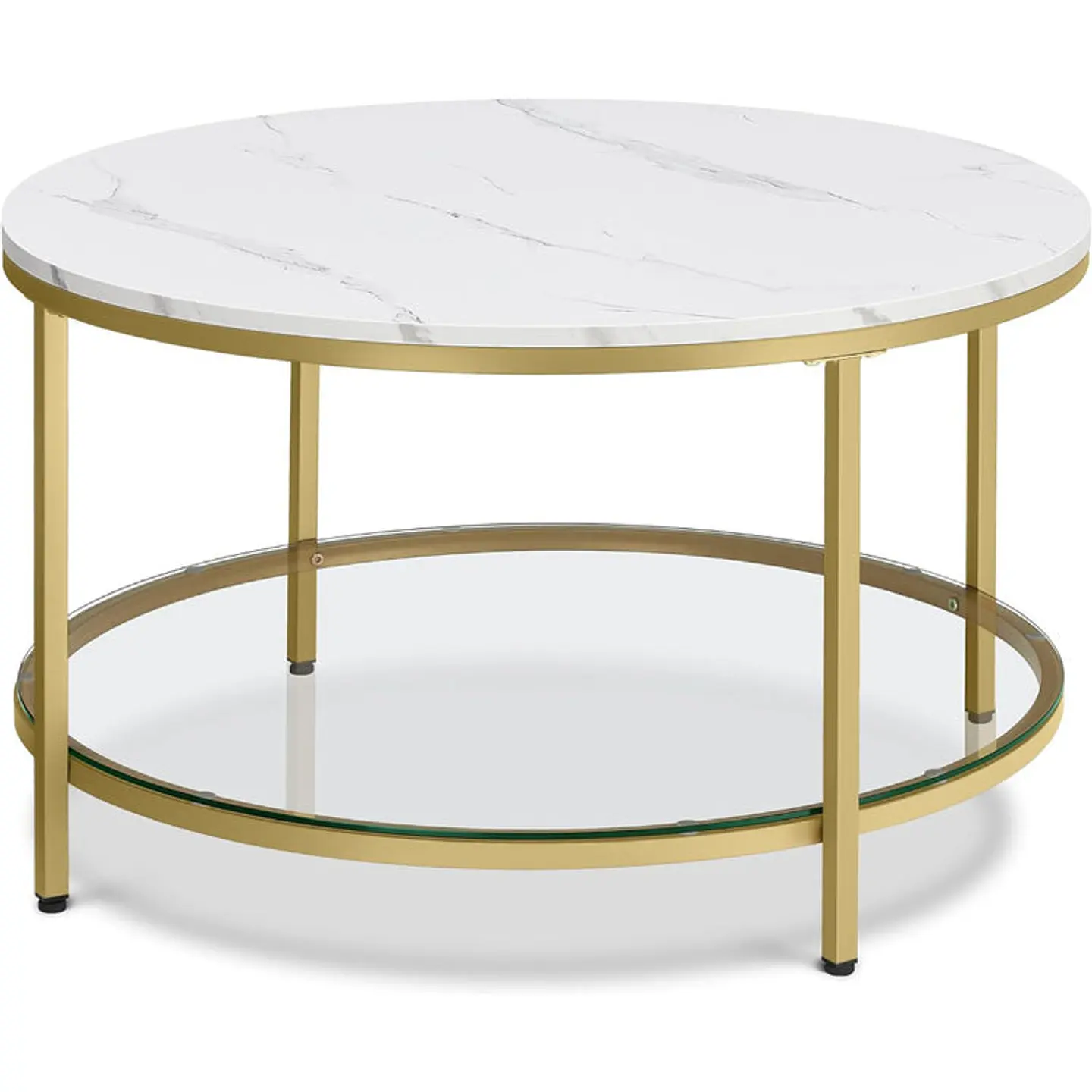 Mesa de Centro Dos niveles vidrio gold /recepcion oficina living 1