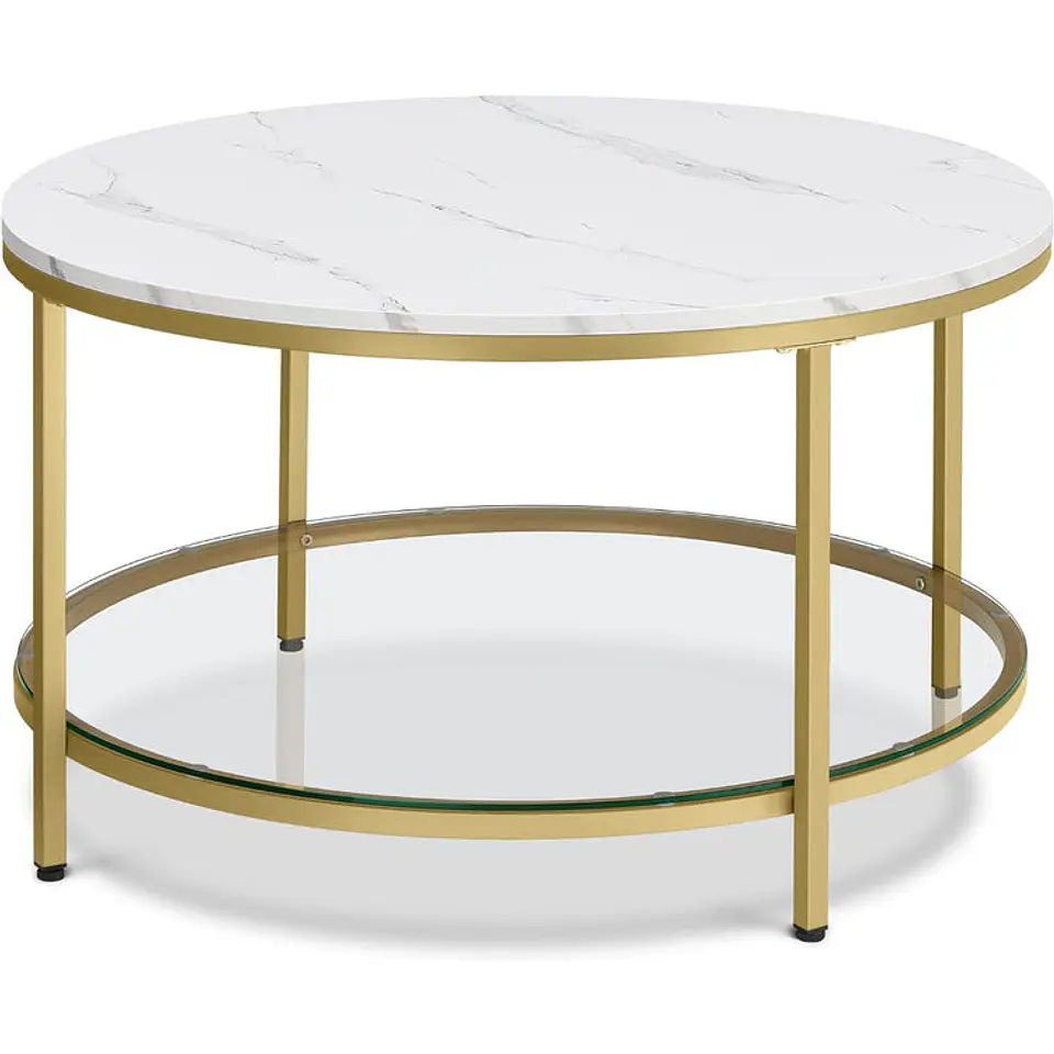 Mesa de Centro Dos niveles vidrio gold /recepcion oficina living 1