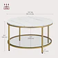 Mesa de Centro Dos niveles vidrio gold /recepcion oficina living - Miniatura 2
