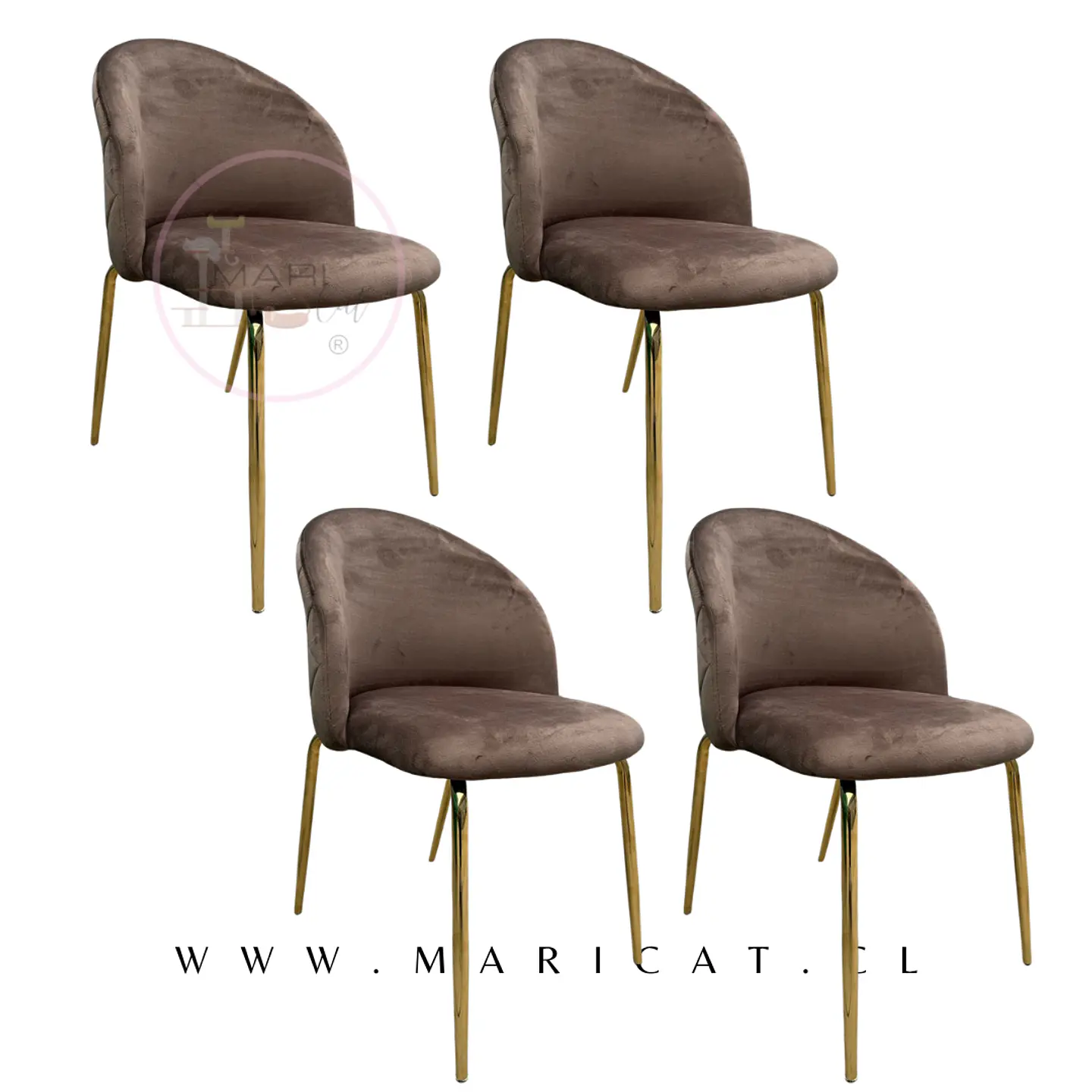 Pack x4 Silla Velvet Gold 4