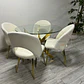 Comedor Redondo Vidrio 4 Sillas Boucle – Mesa 100cm - Miniatura 1