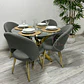 Comedor Redondo Vidrio 4 Sillas Boucle – Mesa 100cm - Miniatura 2