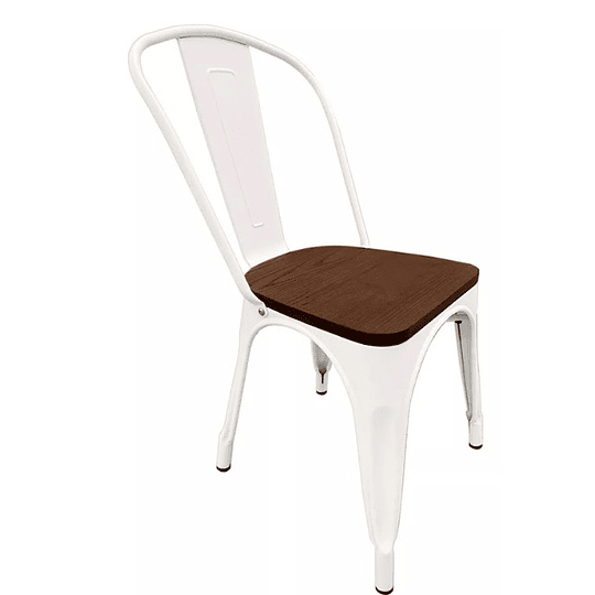 Silla Tolix con Asiento de Madera