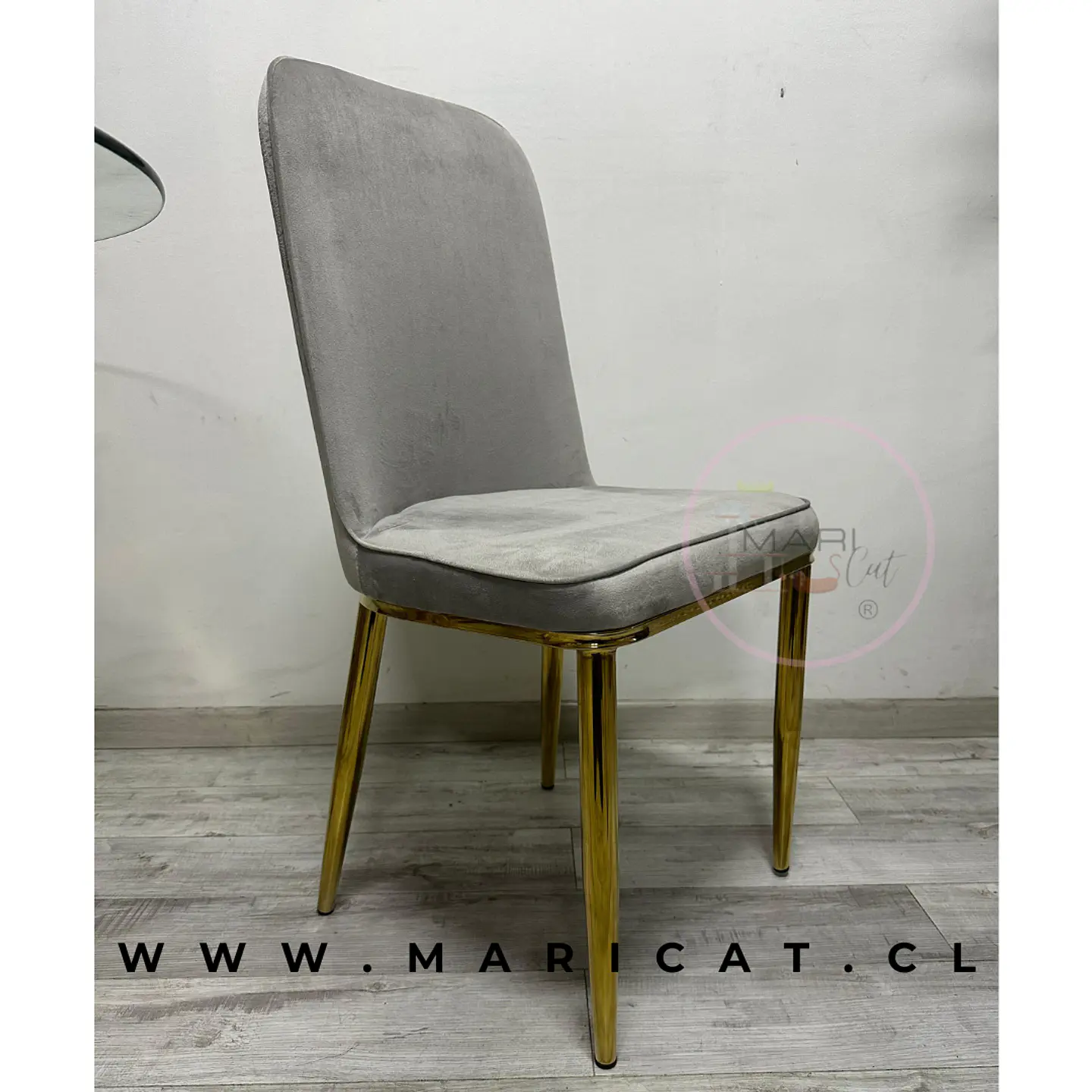 Pack 4 Silla Moderna Velvet Gold Beige- comedor 2